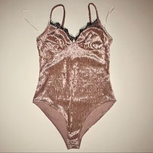 A3 Design Lace Shiny Sexy Velvet TankTop Bodysuit